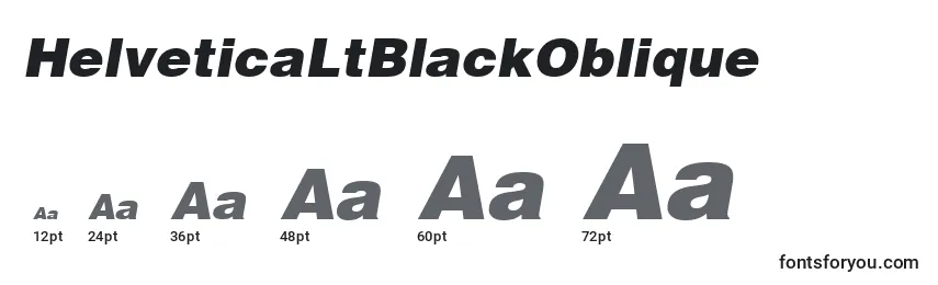 Размеры шрифта HelveticaLtBlackOblique