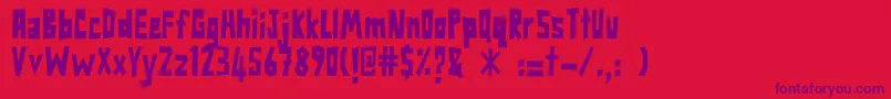 Weitere Informationen zur TumporLeKomer-Schriftart TumporLeKomer-Schriftart – Violette Schriften auf rotem Hintergrund