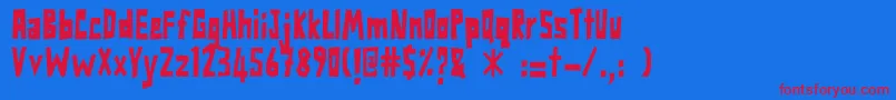 TumporLeKomer Font – Red Fonts on Blue Background