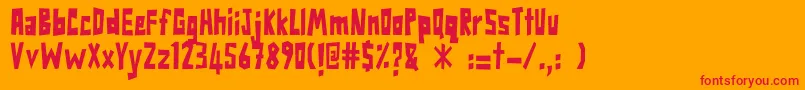 TumporLeKomer Font – Red Fonts on Orange Background