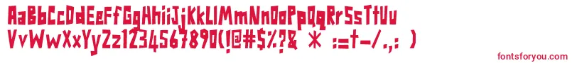 フォントTumporLeKomer – 白い背景に赤い文字