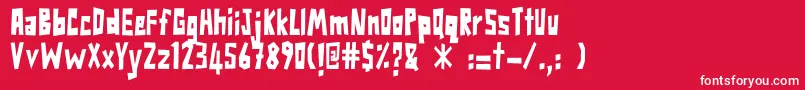 フォントTumporLeKomer – 赤い背景に白い文字