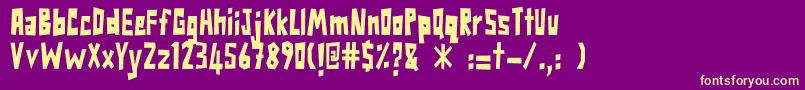 TumporLeKomer Font – Yellow Fonts on Purple Background