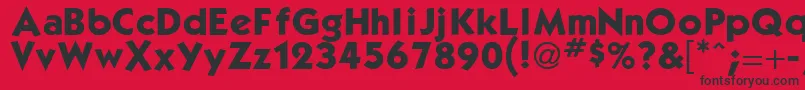KacpoBook Font – Black Fonts on Red Background