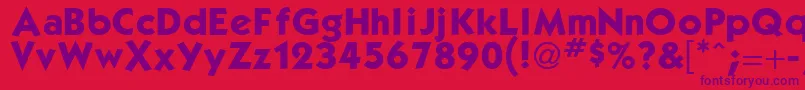 KacpoBook Font – Purple Fonts on Red Background