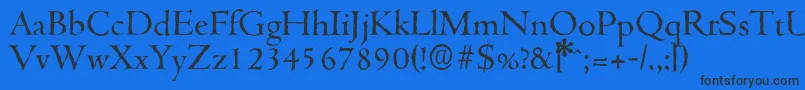Шрифт CambridgeantiqueRegular – чёрные шрифты на синем фоне