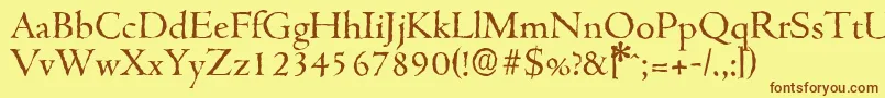 CambridgeantiqueRegular Font – Brown Fonts on Yellow Background