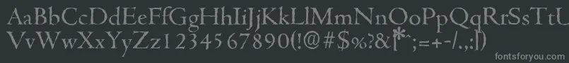 CambridgeantiqueRegular-fontti – harmaat kirjasimet mustalla taustalla