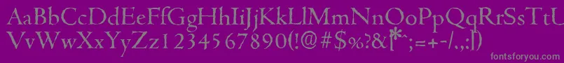 CambridgeantiqueRegular-Schriftart – Graue Schriften auf violettem Hintergrund