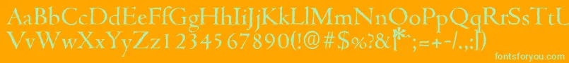 CambridgeantiqueRegular-Schriftart – Grüne Schriften auf orangefarbenem Hintergrund