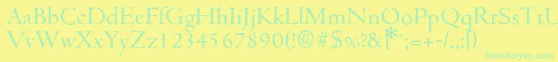 CambridgeantiqueRegular Font – Green Fonts on Yellow Background