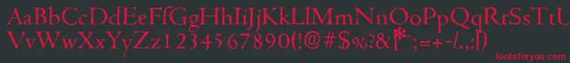 CambridgeantiqueRegularフォントについての詳細 フォントCambridgeantiqueRegular – 黒い背景に赤い文字