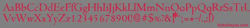 CambridgeantiqueRegular Font – Red Fonts on Gray Background