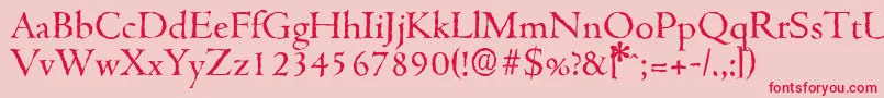 CambridgeantiqueRegular Font – Red Fonts on Pink Background
