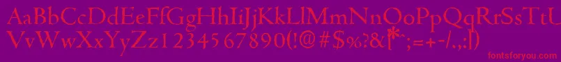 CambridgeantiqueRegular-Schriftart – Rote Schriften auf violettem Hintergrund