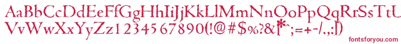 CambridgeantiqueRegular-fontti – punaiset fontit valkoisella taustalla