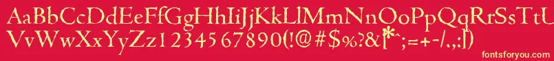 CambridgeantiqueRegular Font – Yellow Fonts on Red Background