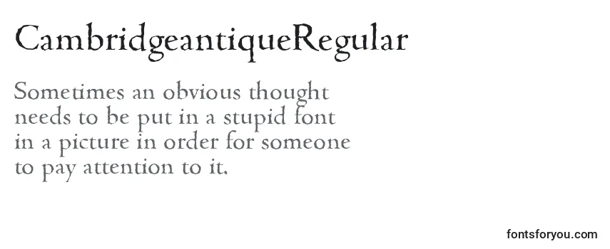 CambridgeantiqueRegular Font