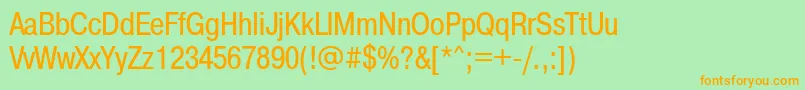 Pragmaticacondett Font – Orange Fonts on Green Background