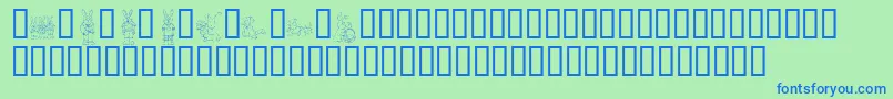 フォントKrEasterDings – 青い文字は緑の背景です。