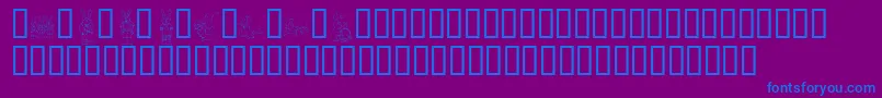 KrEasterDings Font – Blue Fonts on Purple Background