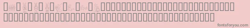 フォントKrEasterDings – ピンクの背景に灰色の文字