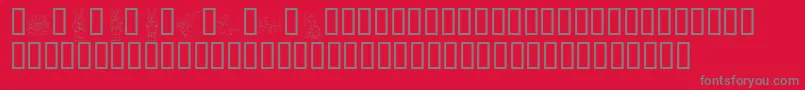 フォントKrEasterDings – 赤い背景に灰色の文字