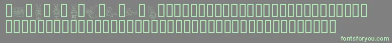 フォントKrEasterDings – 灰色の背景に緑のフォント