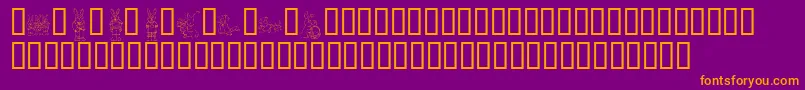 KrEasterDings Font – Orange Fonts on Purple Background