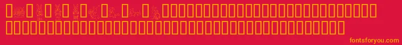 フォントKrEasterDings – 赤い背景にオレンジの文字