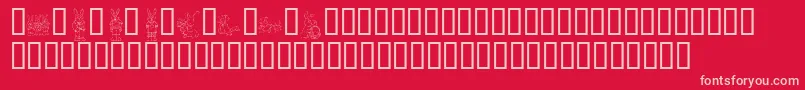 KrEasterDings Font – Pink Fonts on Red Background