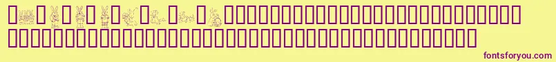 KrEasterDings-fontti – violetit fontit keltaisella taustalla