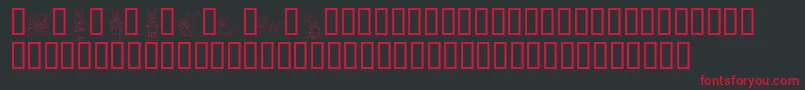 フォントKrEasterDings – 黒い背景に赤い文字
