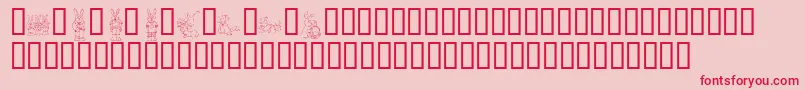 フォントKrEasterDings – ピンクの背景に赤い文字