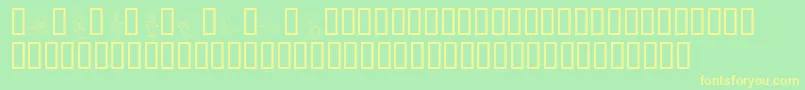 KrEasterDings Font – Yellow Fonts on Green Background