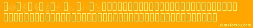 KrEasterDings Font – Yellow Fonts on Orange Background