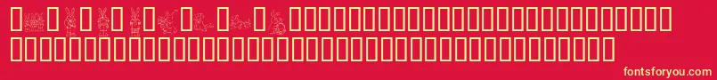 KrEasterDings Font – Yellow Fonts on Red Background