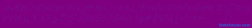 Filamenttwoseven-Schriftart – Blaue Schriften auf violettem Hintergrund