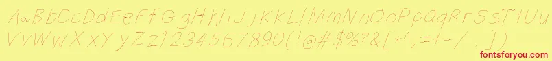 Filamenttwoseven Font – Red Fonts on Yellow Background