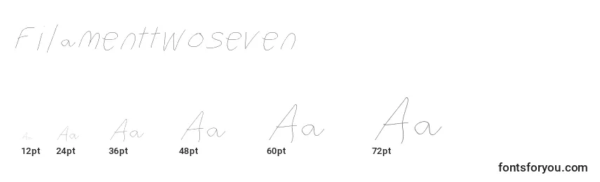 Размеры шрифта Filamenttwoseven