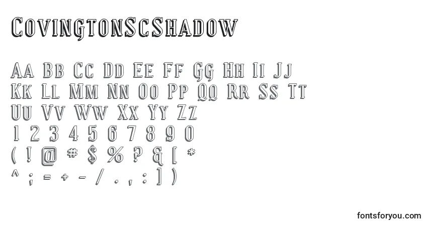 CovingtonScShadow-fontti – aakkoset, numerot, erikoismerkit