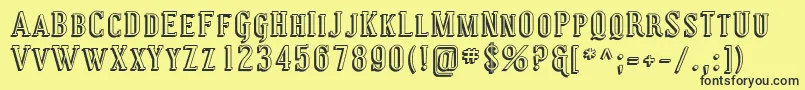 CovingtonScShadow Font – Black Fonts on Yellow Background