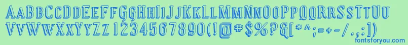 CovingtonScShadow Font – Blue Fonts on Green Background