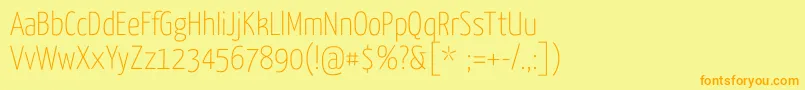 YanoneKaffeesatzThin Font – Orange Fonts on Yellow Background