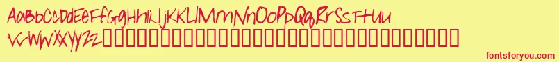 Girll Font – Red Fonts on Yellow Background