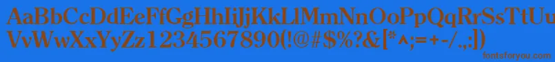 ClearlyromanBold Font – Brown Fonts on Blue Background