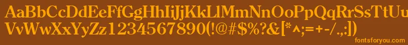 ClearlyromanBold Font – Orange Fonts on Brown Background