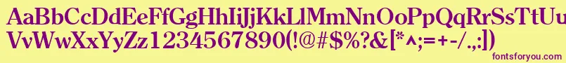 ClearlyromanBold Font – Purple Fonts on Yellow Background