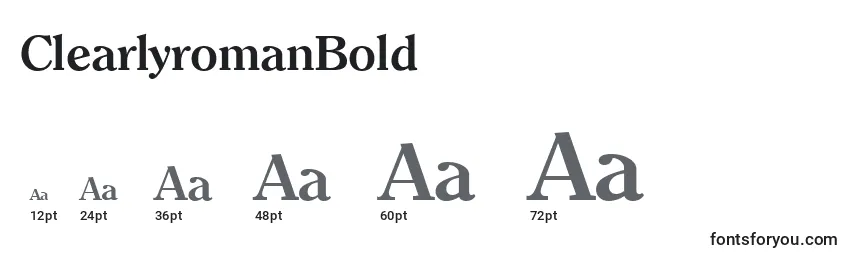 ClearlyromanBold Font Sizes