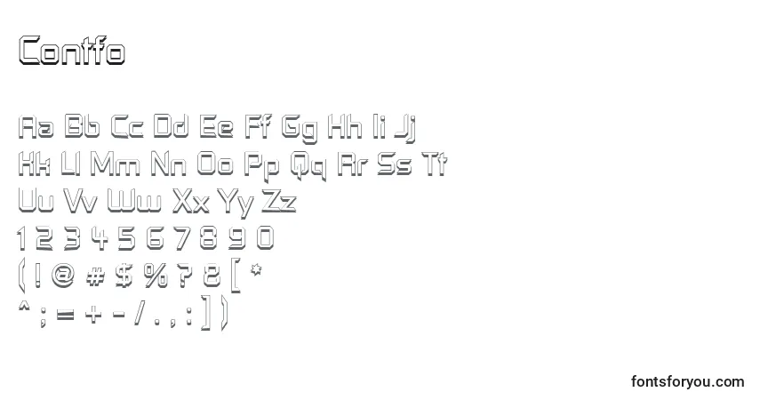 Schriftart Contfo – Alphabet, Zahlen, spezielle Symbole